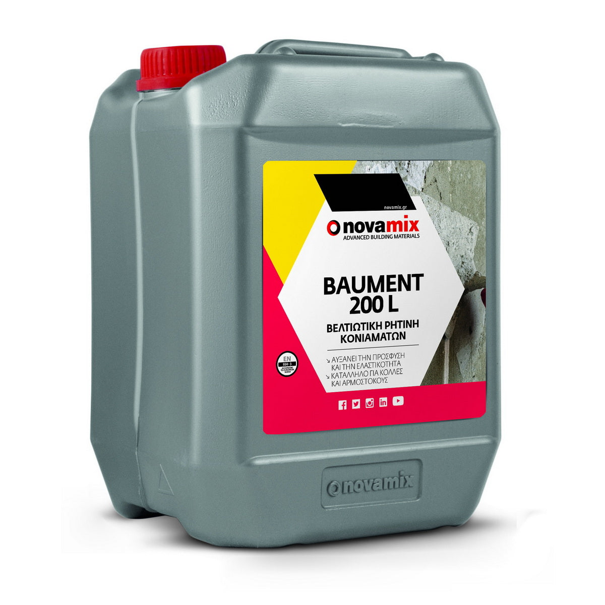 Novamix BAUMENT 200 L Βελτιωτική Ρητίνη Κονιαμάτων & Επιχρισμάτων Τοιχοποιίας