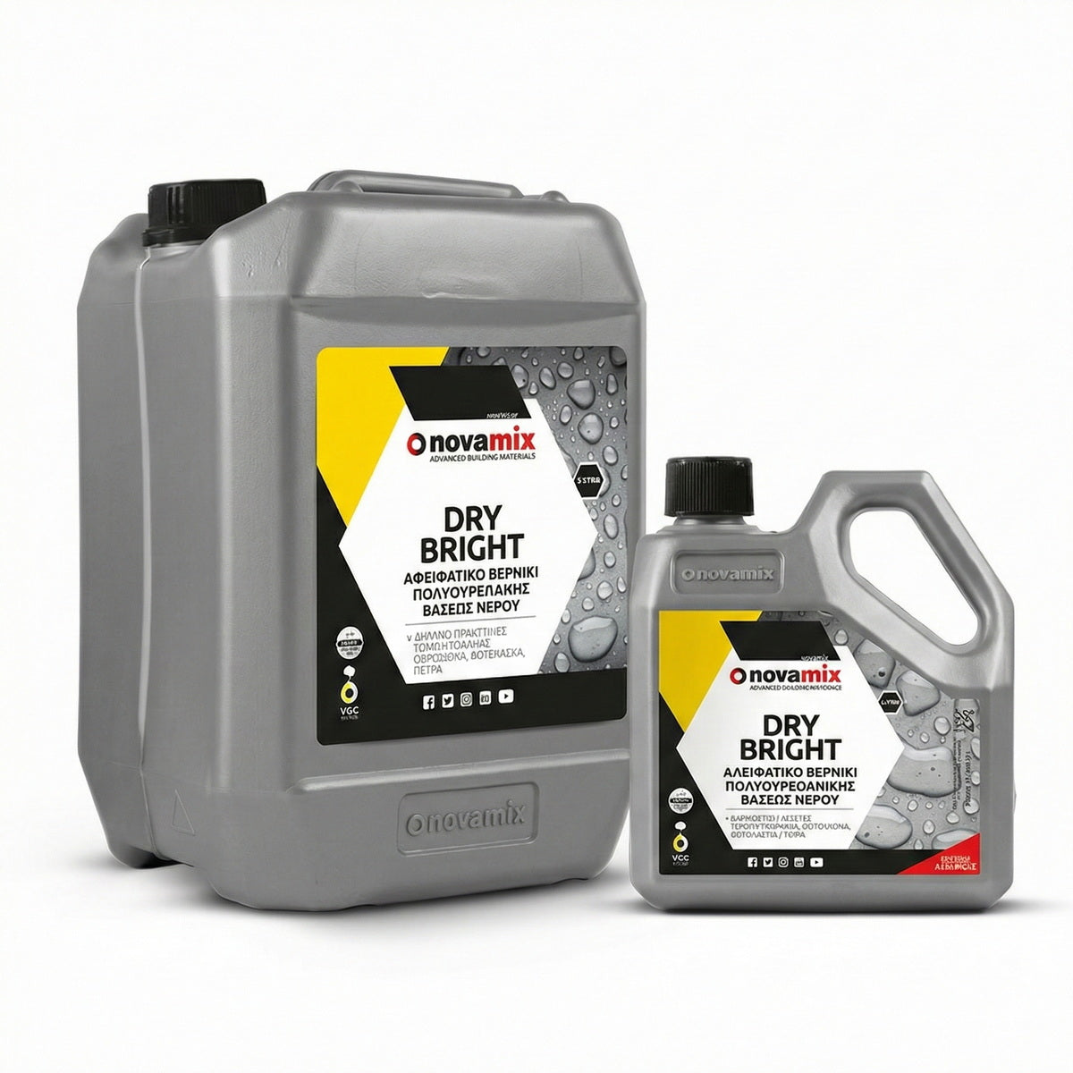 Novamix Dry Bright Βερνίκι Αλειφατικής Πολυουρεθάνης Νερού για Πέτρα, Σσκυρόδεμα, Πατητές Τσιμεντοκονίες