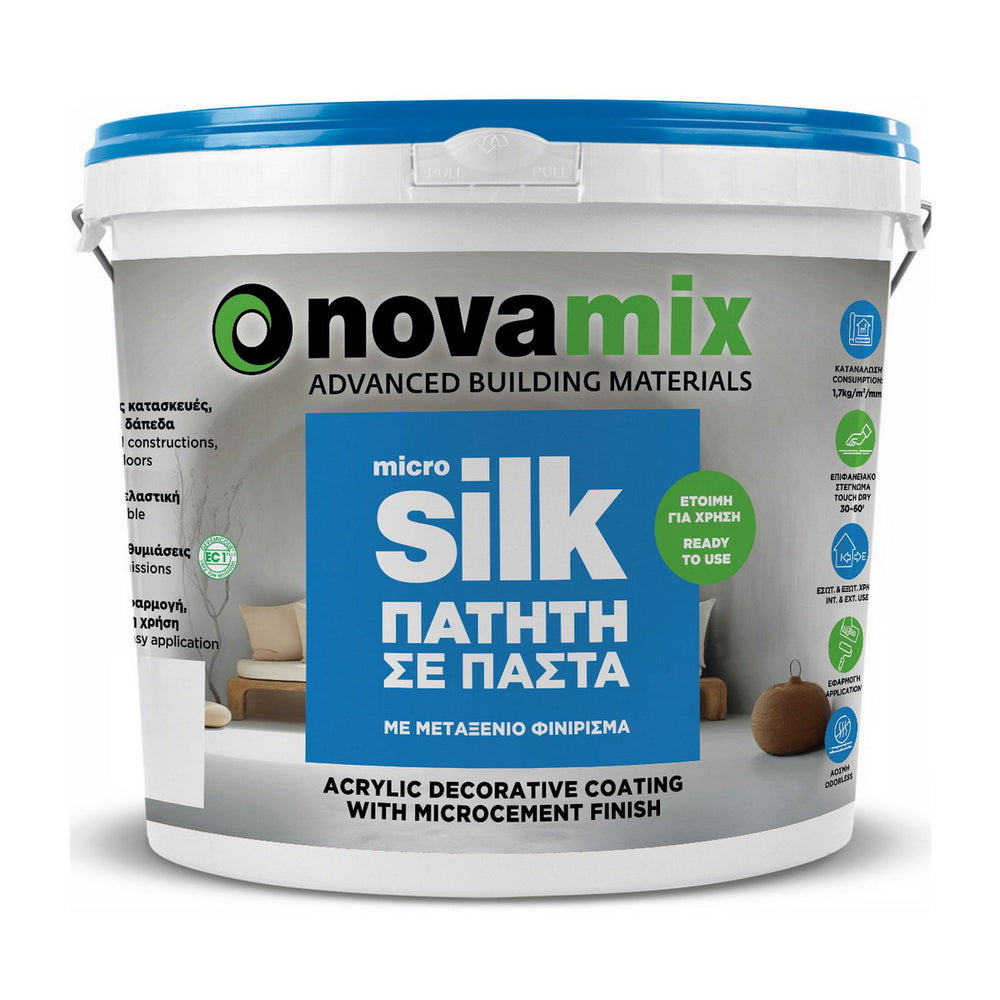 Novamix Microsilk Πατητή Τσιμεντοκονία Σε Μορφή Πάστας για Δάπεδα και Τοίχους Έτοιμο Προς Χρήση
