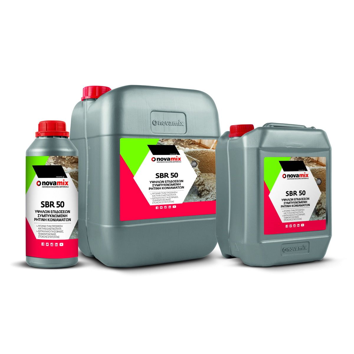 Novamix SBR 50 Ενισχυμένη Οικοδομική Ρητίνη Συνθετικού Ελαστομερούς Ενίσχυσης & και Ελαστικοποίησης Τσιμεντοκονιαμάτων