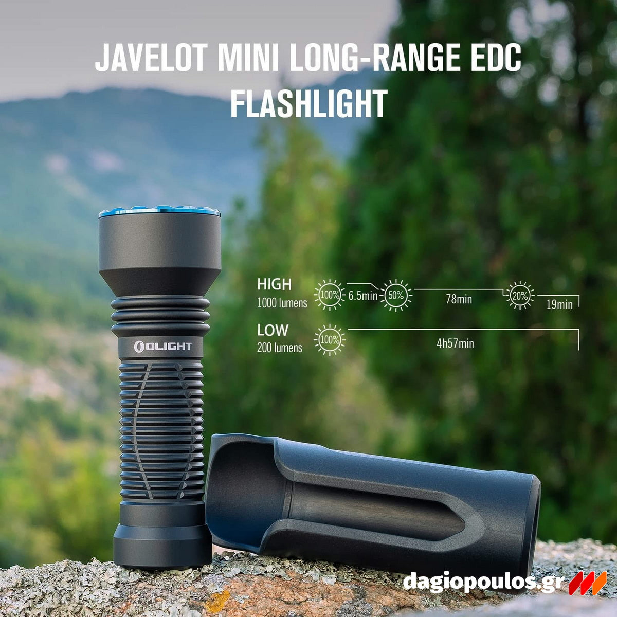 Olight Javelot Mini Φακός Μεγάλης Εμβέλειας 1000 Lumens