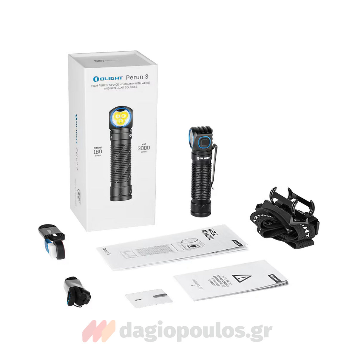 Olight Perun 3 Φακός Κεφαλής Επαναφορτιζόμενος 3000 Lumens