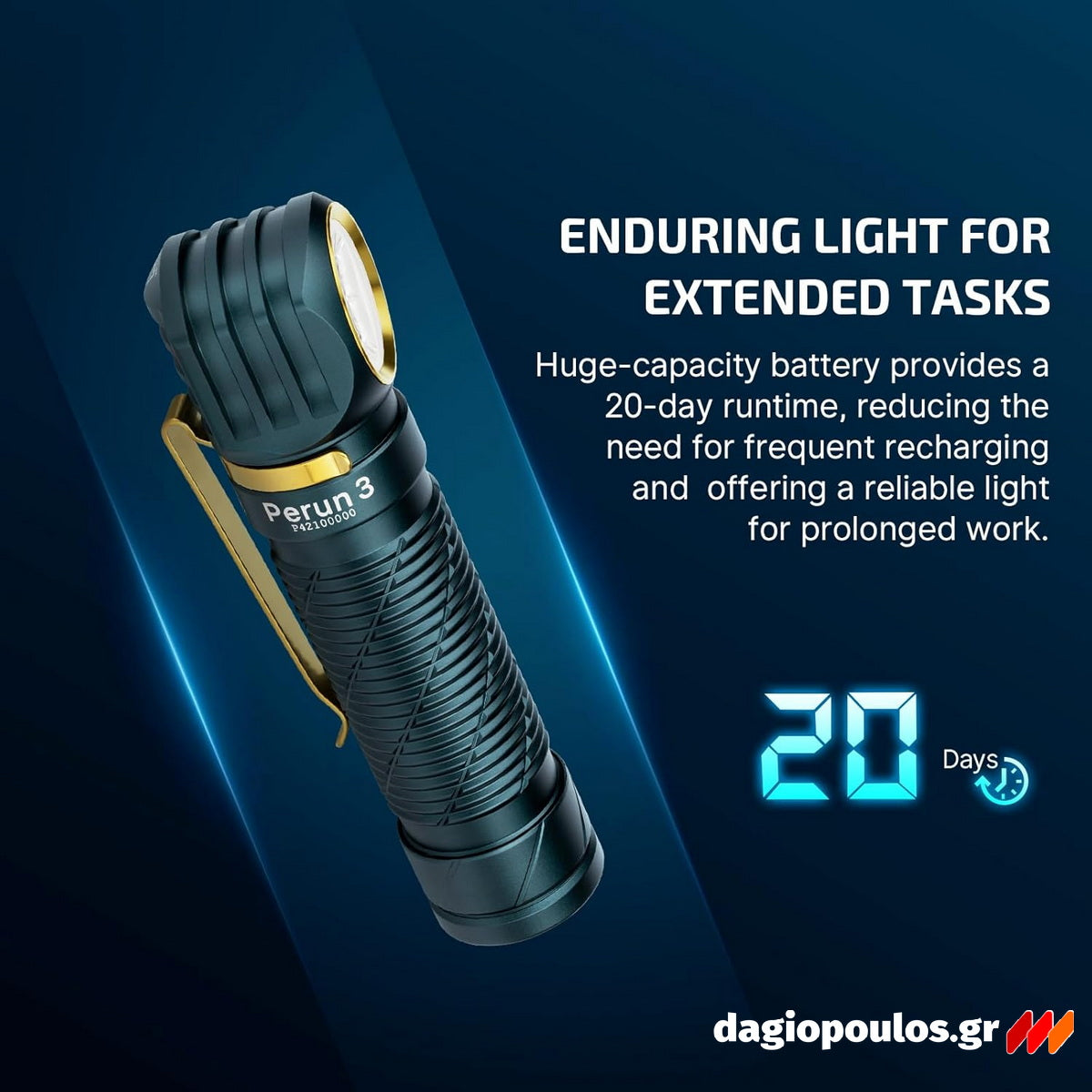 Olight Perun 3 Φακός Κεφαλής Επαναφορτιζόμενος 3000 Lumens