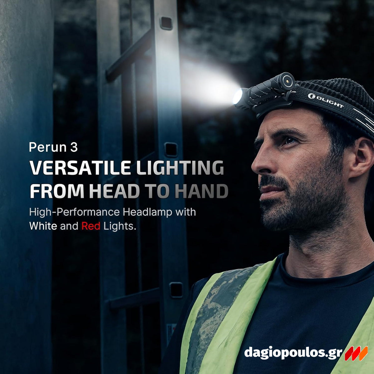 Olight Perun 3 Φακός Κεφαλής Επαναφορτιζόμενος 3000 Lumens