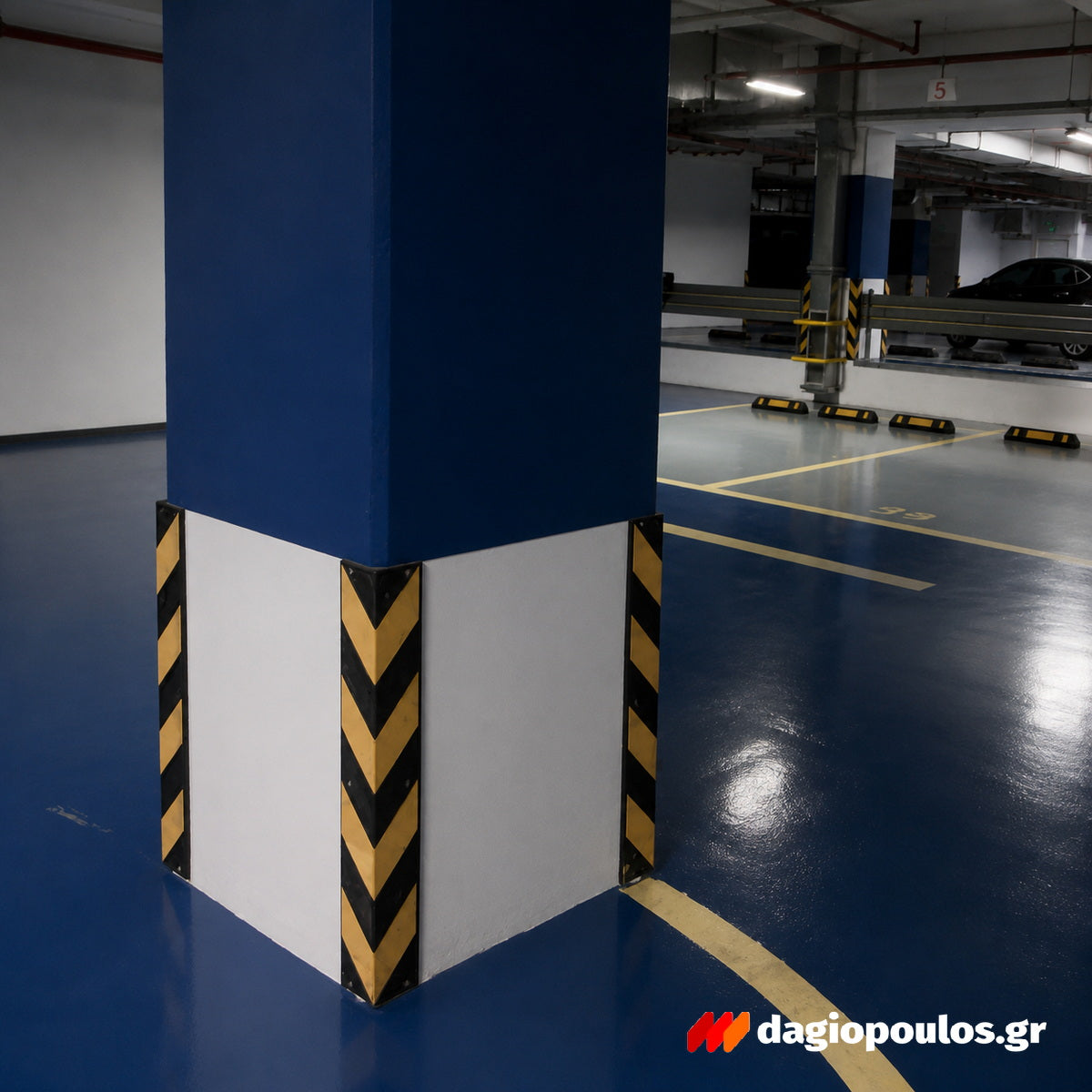Γωνία Προστασίας Parking Ενισχυμένη Από Ελαστικό Καουτσούκ 800mm x 100mm x 12mm ΚΙΤΡΙΝΗ/ΜΑΥΡΗ
