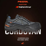 Pezzol Cordovan S3 SRC ESD Παπούτσια Ασφαλείας Εργαζομένων Χαμηλά Με ΜΗ Μεταλλική Προστασία Ιταλίας