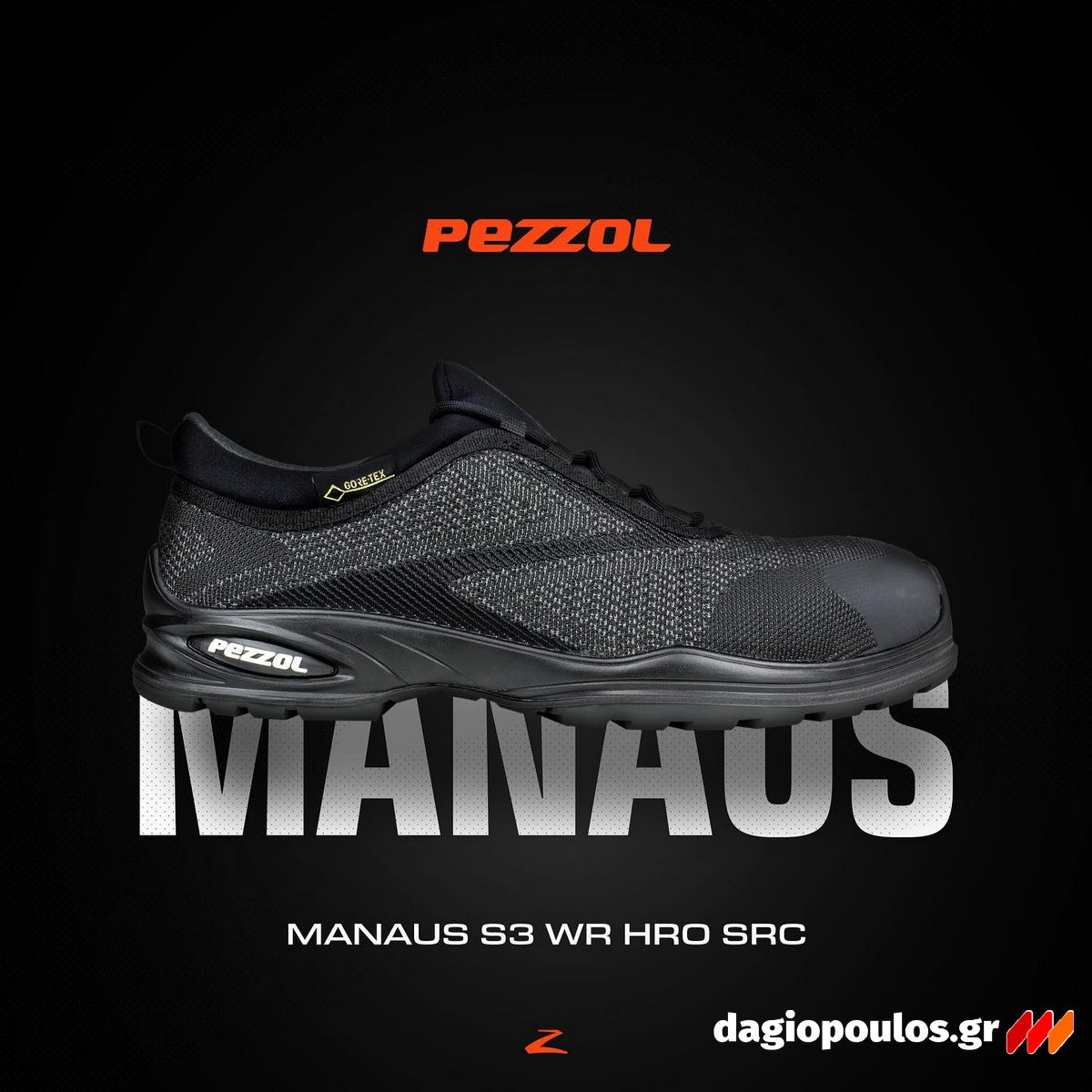 Pezzol Manaus S3 WR HRO SRC Παπούτσια Ασφαλείας Εργαζομένων Χαμηλά Με ΜΗ ΜΕΤΑΛΛΙΚΗ Προστασία Ιταλίας
