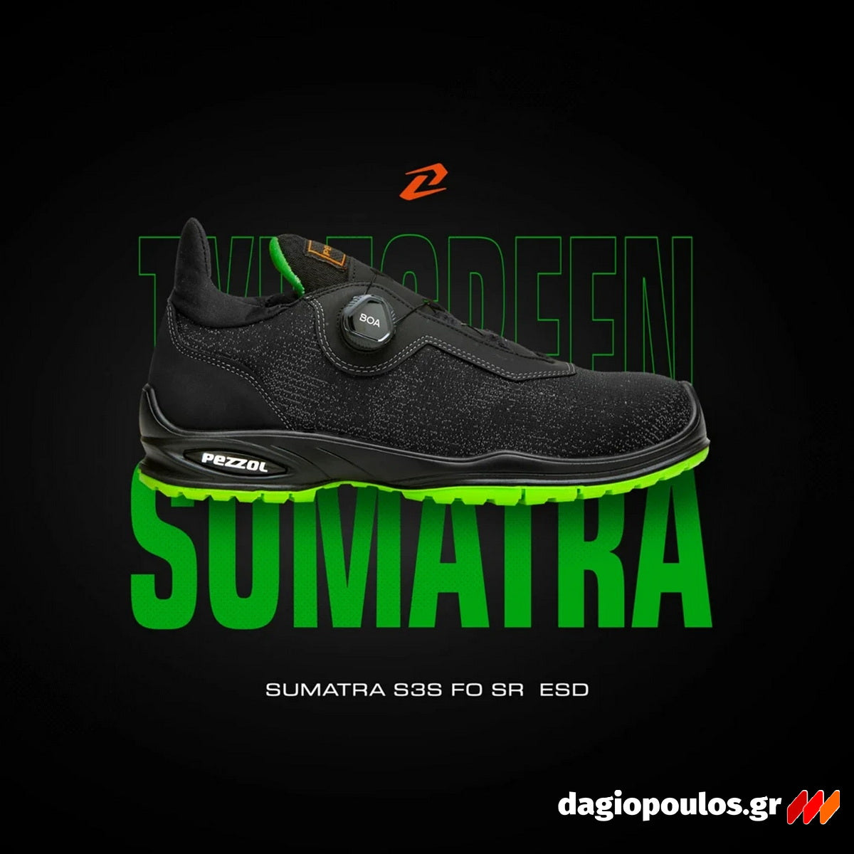 Pezzol Sumatra S3S FO SR ESD Παπούτσια Ασφαλείας Εργαζομένων Χαμηλά Με Προστασία Ιταλίας