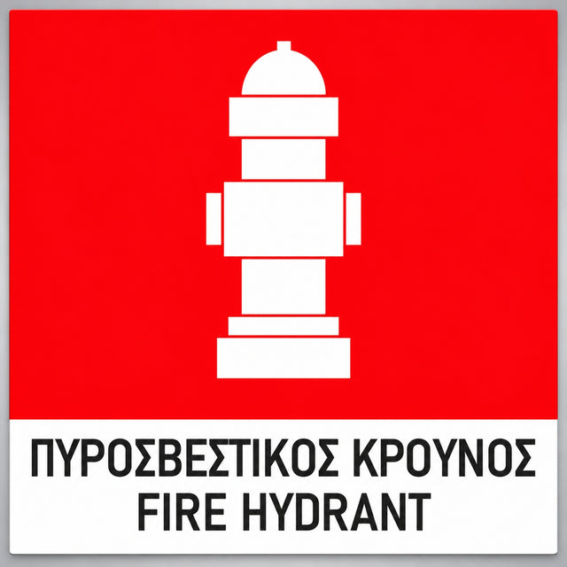 Πινακίδα Σήμανσης “ΠΥΡΟΣΒΕΣΤΙΚΟΣ ΚΡΟΥΝΟΣ” PVC 150mm x 150mm – Έγχρωμο
