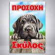 Πινακίδα Σήμανσης “ΠΡΟΣΟΧΗ ΣΚΥΛΟΣ – ΣΑΡ ΠΕΙ” Αλουμίνιο 200mm x 300mm – Έγχρωμο