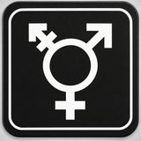 Πινακίδα Σήμανσης “WC ΟΥΔΕΤΕΡΟΥ ΦΥΛΟΥ ΜΕ ΕΜΒΛΗΜΑ” Plexiglass 110mm x 110mm – Μαύρο