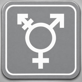 Πινακίδα Σήμανσης “WC ΟΥΔΕΤΕΡΟΥ ΦΥΛΟΥ ΜΕ ΕΜΒΛΗΜΑ” Plexiglass 110mm x 110mm – Γκρι