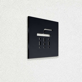 Πινακίδα Σήμανσης “ΝΤΟΥΖ” Ακρυλικό 120mm x 120mm – Μπλε — Ενδεικτική φωτογραφία μαύρης απόχρωσης