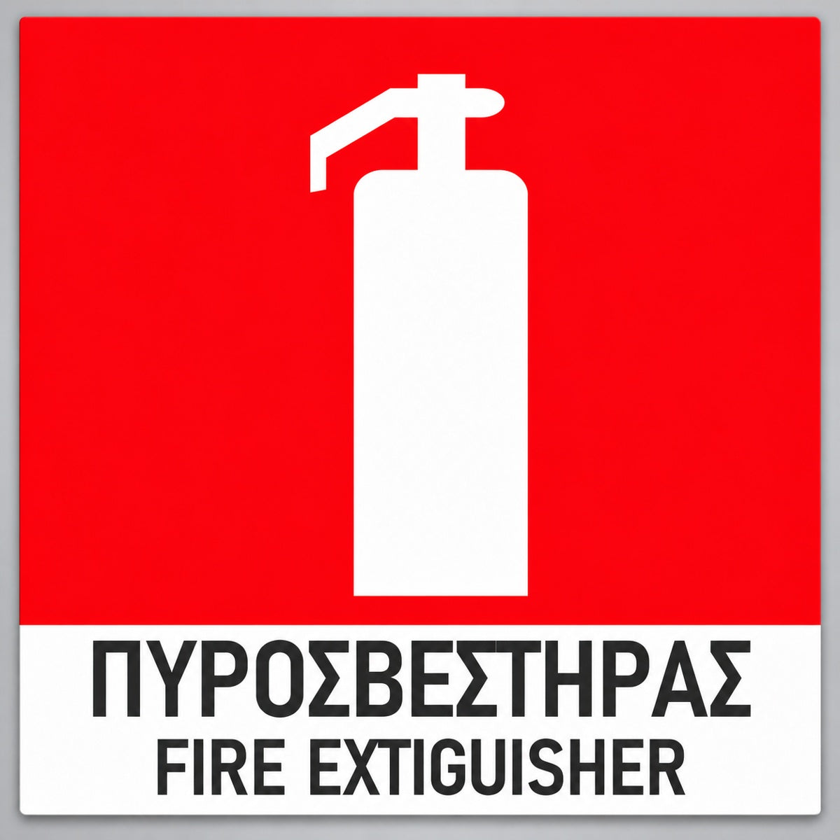 Πινακίδα Σήμανσης “ΠΥΡΟΣΒΕΣΤΗΡΑΣ” Αλουμίνιο 150mm x 150mm – Έγχρωμο