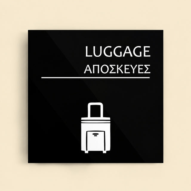 Πινακίδα Σήμανσης “ΑΠΟΣΚΕΥΕΣ” Ακρυλικό 150mm x 150mm – Μαύρο