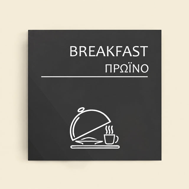 Πινακίδα Σήμανσης “ΠΡΩΙΝΟ” Ακρυλικό 150mm x 150mm – Γκρι