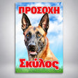 Πινακίδα Σήμανσης “ΠΡΟΣΟΧΗ ΣΚΥΛΟΣ – ΛΥΚΟΣΚΥΛΟ” PVC 200mm x 300mm – Έγχρωμο