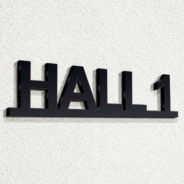 Πινακίδα Σήμανσης “ΑΙΘΟΥΣΑ – HALL” Ακρυλικό 210mm x 50mm – Λευκό