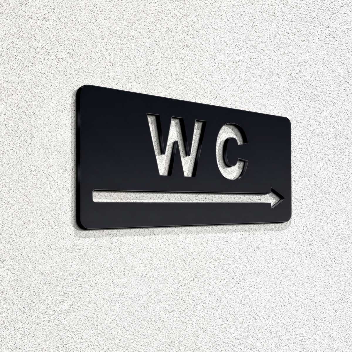 Πινακίδα Σήμανσης “ΤΟΥΑΛΕΤΑ ΔΕΞΙΑ” Ακρυλικό 150mm x 70mm – Λευκό — Ενδεικτική φωτογραφία μαύρης απόχρωσης