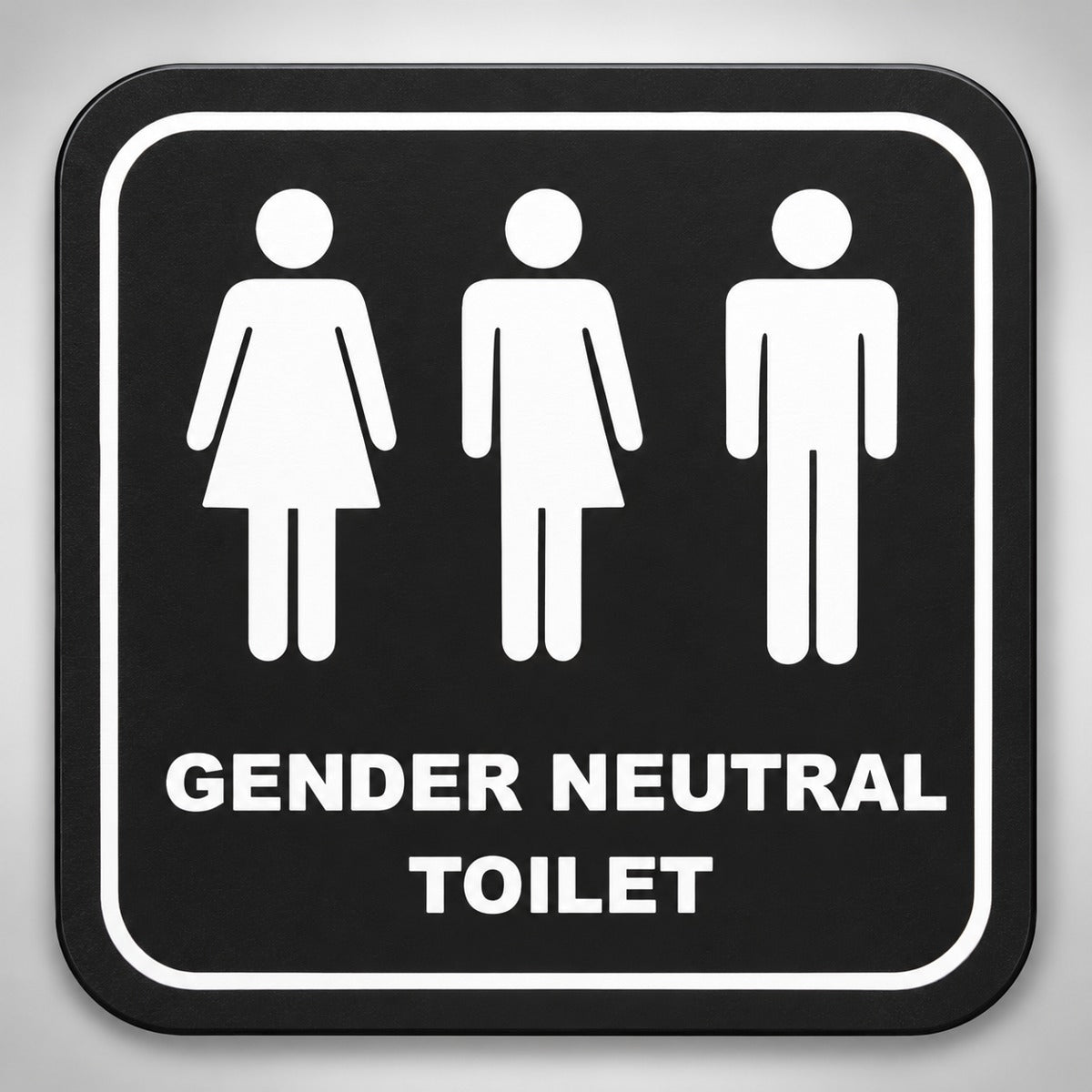 Πινακίδα Σήμανσης “WC ΟΥΔΕΤΕΡΟΥ ΦΥΛΟΥ ΜΕ ΕΠΙΓΡΑΦΗ” Plexiglass 110mm x 110mm – Μαύρο
