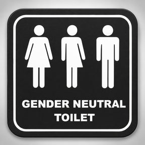 Πινακίδα Σήμανσης “WC ΟΥΔΕΤΕΡΟΥ ΦΥΛΟΥ ΜΕ ΕΠΙΓΡΑΦΗ” Plexiglass 110mm x 110mm – Μαύρο