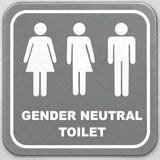 Πινακίδα Σήμανσης “WC ΟΥΔΕΤΕΡΟΥ ΦΥΛΟΥ ΜΕ ΕΠΙΓΡΑΦΗ” Plexiglass 110mm x 110mm – Γκρι