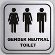 Πινακίδα Σήμανσης “WC ΟΥΔΕΤΕΡΟΥ ΦΥΛΟΥ ΜΕ ΕΠΙΓΡΑΦΗ” Plexiglass 110mm x 110mm – Ασημί