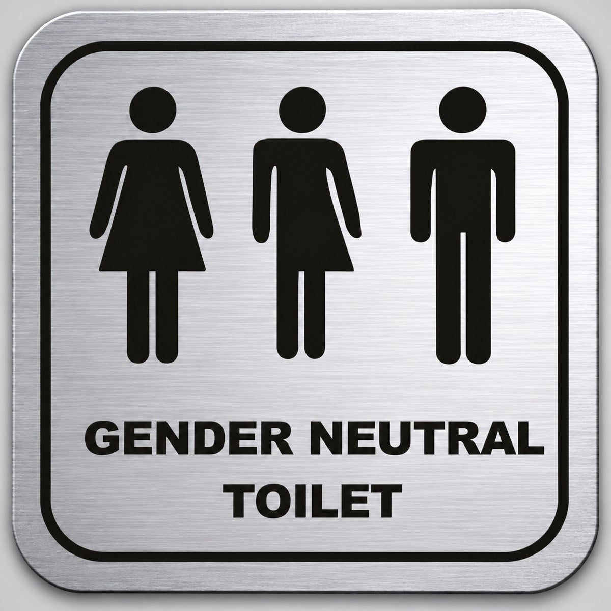 Πινακίδα Σήμανσης “WC ΟΥΔΕΤΕΡΟΥ ΦΥΛΟΥ ΜΕ ΕΠΙΓΡΑΦΗ” Plexiglass 110mm x 110mm – Ασημί
