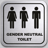 Πινακίδα Σήμανσης “WC ΟΥΔΕΤΕΡΟΥ ΦΥΛΟΥ ΜΕ ΕΠΙΓΡΑΦΗ” Plexiglass 110mm x 110mm – Ασημί