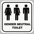 Πινακίδα Σήμανσης “WC ΟΥΔΕΤΕΡΟΥ ΦΥΛΟΥ ΜΕ ΕΠΙΓΡΑΦΗ” Plexiglass 110mm x 110mm – Λευκό