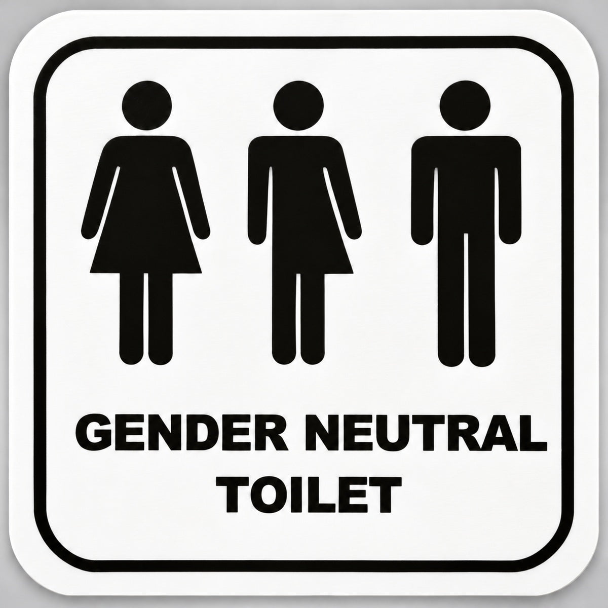 Πινακίδα Σήμανσης “WC ΟΥΔΕΤΕΡΟΥ ΦΥΛΟΥ ΜΕ ΕΠΙΓΡΑΦΗ” Plexiglass 110mm x 110mm – Λευκό
