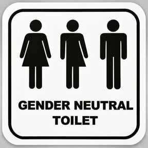 Πινακίδα Σήμανσης “WC ΟΥΔΕΤΕΡΟΥ ΦΥΛΟΥ ΜΕ ΕΠΙΓΡΑΦΗ” Plexiglass 110mm x 110mm – Λευκό