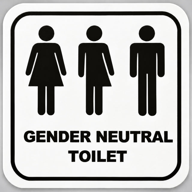 Πινακίδα Σήμανσης “WC ΟΥΔΕΤΕΡΟΥ ΦΥΛΟΥ ΜΕ ΕΠΙΓΡΑΦΗ” Plexiglass 110mm x 110mm – Λευκό