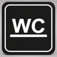 Πινακίδα Σήμανσης “ΤΟΥΑΛΕΤΑ – WC” Plexiglass 110mm x 110mm – Μαύρο