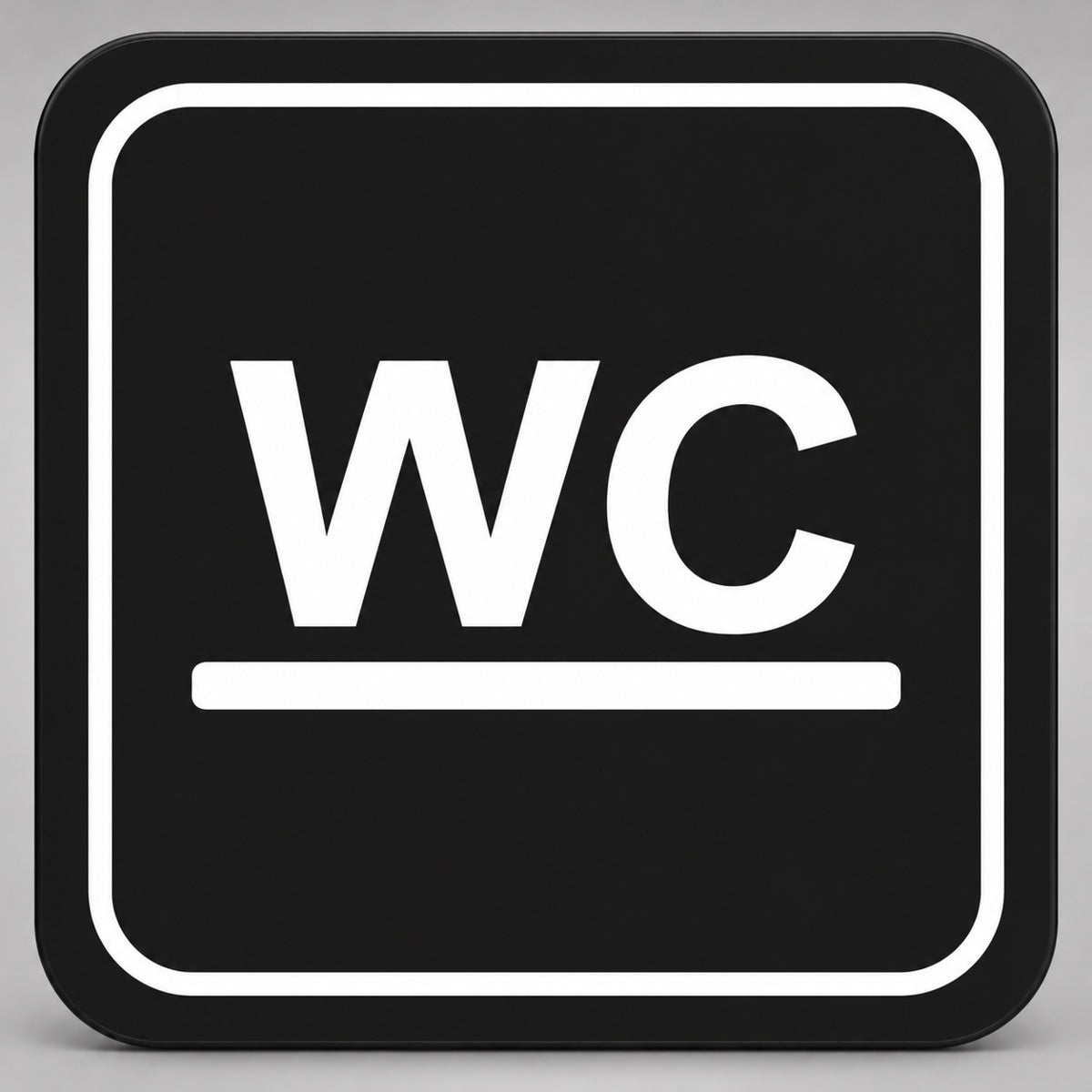 Πινακίδα Σήμανσης “ΤΟΥΑΛΕΤΑ – WC” Plexiglass 110mm x 110mm – Μαύρο