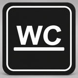 Πινακίδα Σήμανσης “ΤΟΥΑΛΕΤΑ – WC” Plexiglass 110mm x 110mm – Μαύρο