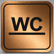 Πινακίδα Σήμανσης “ΤΟΥΑΛΕΤΑ – WC” Plexiglass 110mm x 110mm – Μπρονζέ