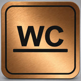 Πινακίδα Σήμανσης “ΤΟΥΑΛΕΤΑ – WC” Plexiglass 110mm x 110mm – Μπρονζέ
