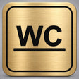 Πινακίδα Σήμανσης “ΤΟΥΑΛΕΤΑ – WC” Plexiglass 110mm x 110mm – Χρυσό