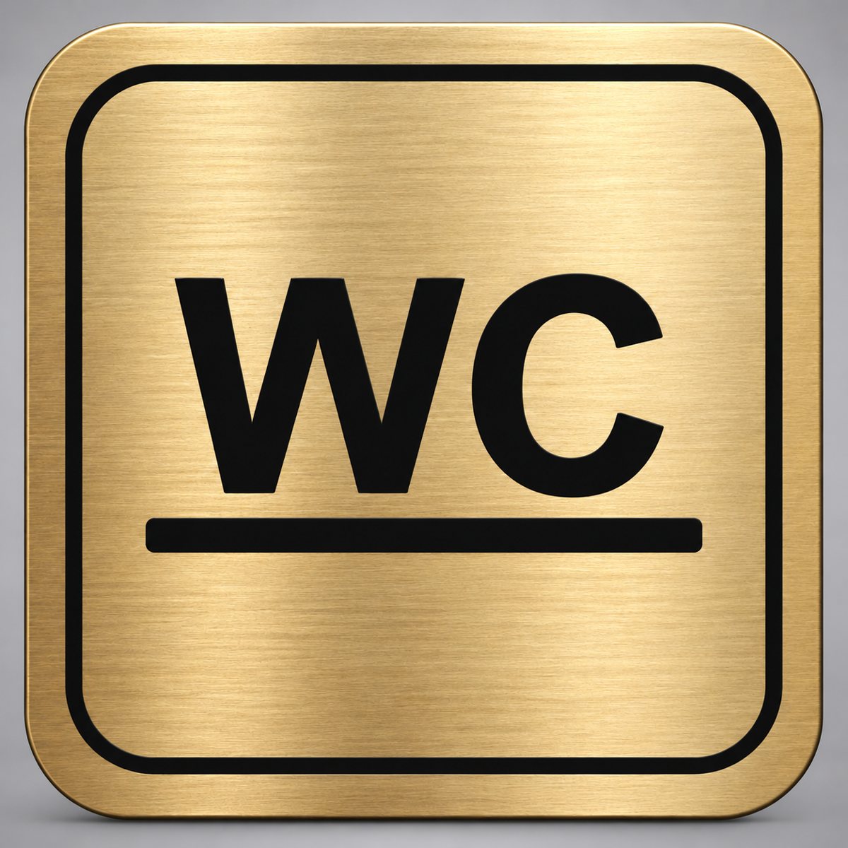 Πινακίδα Σήμανσης “ΤΟΥΑΛΕΤΑ – WC” Plexiglass 110mm x 110mm – Χρυσό
