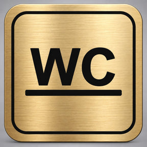 Πινακίδα Σήμανσης “ΤΟΥΑΛΕΤΑ – WC” Plexiglass 110mm x 110mm – Χρυσό