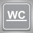 Πινακίδα Σήμανσης “ΤΟΥΑΛΕΤΑ – WC” Plexiglass 110mm x 110mm – Γκρι