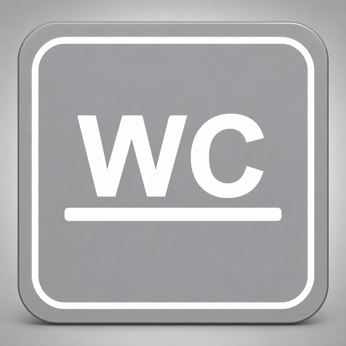 Πινακίδα Σήμανσης “ΤΟΥΑΛΕΤΑ – WC” Plexiglass 110mm x 110mm – Γκρι