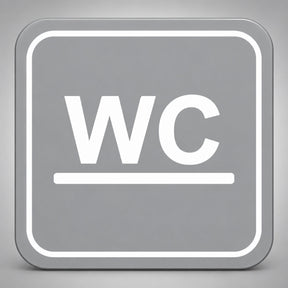Πινακίδα Σήμανσης “ΤΟΥΑΛΕΤΑ – WC” Plexiglass 110mm x 110mm – Γκρι