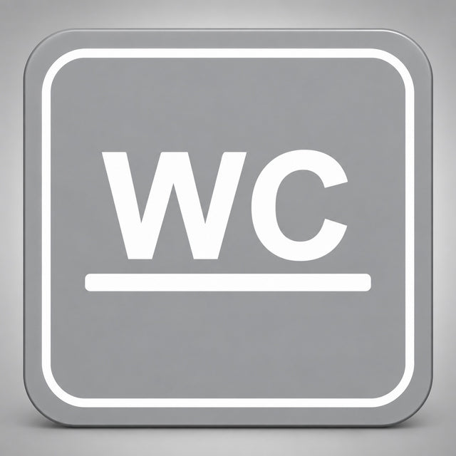 Πινακίδα Σήμανσης “ΤΟΥΑΛΕΤΑ – WC” Plexiglass 110mm x 110mm – Γκρι