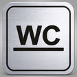 Πινακίδα Σήμανσης “ΤΟΥΑΛΕΤΑ – WC” Plexiglass 110mm x 110mm – Ασημί
