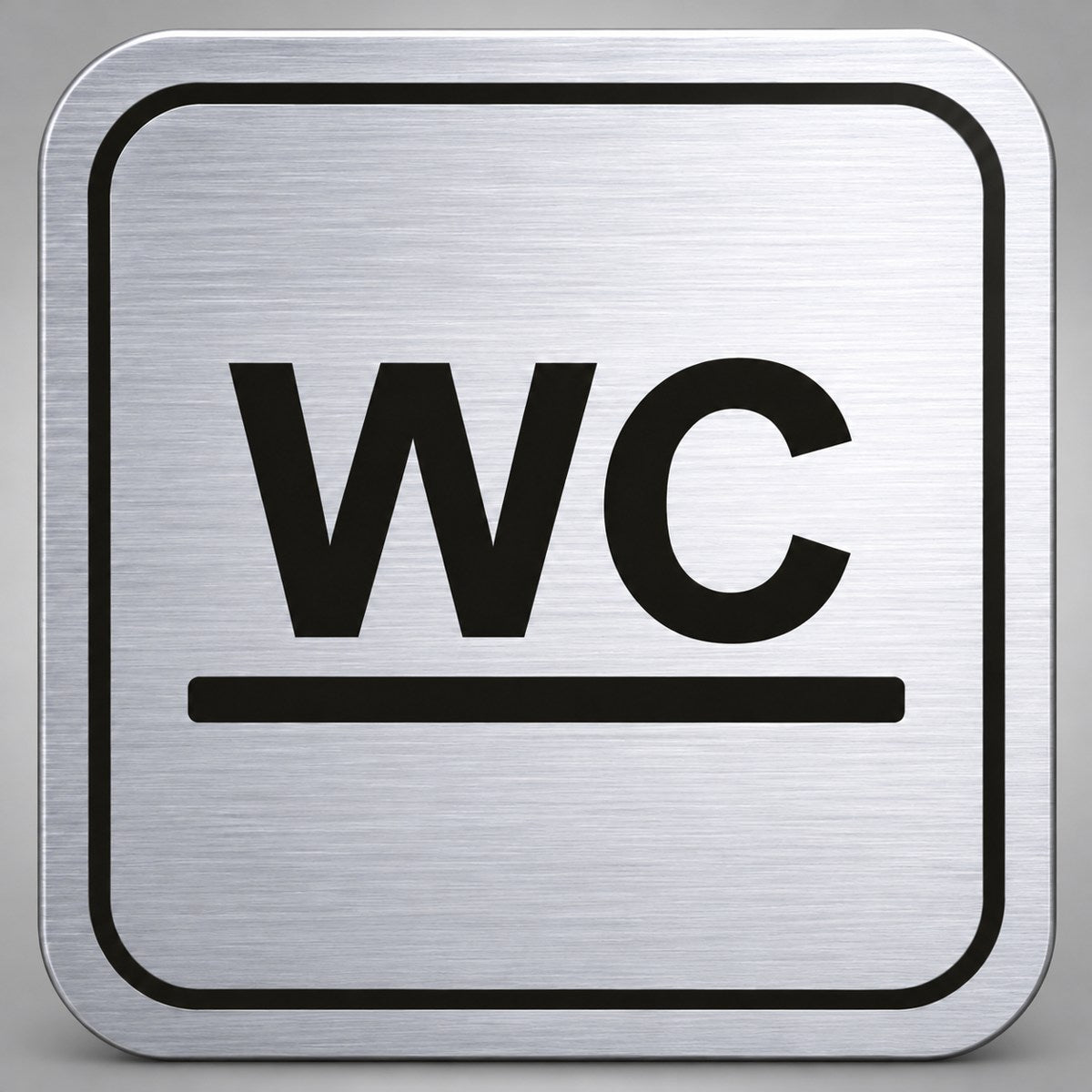 Πινακίδα Σήμανσης “ΤΟΥΑΛΕΤΑ – WC” Plexiglass 110mm x 110mm – Ασημί