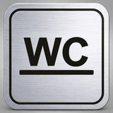 Πινακίδα Σήμανσης “ΤΟΥΑΛΕΤΑ – WC” Plexiglass 110mm x 110mm – Ασημί