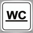 Πινακίδα Σήμανσης “ΤΟΥΑΛΕΤΑ – WC” Plexiglass 110mm x 110mm – Λευκό