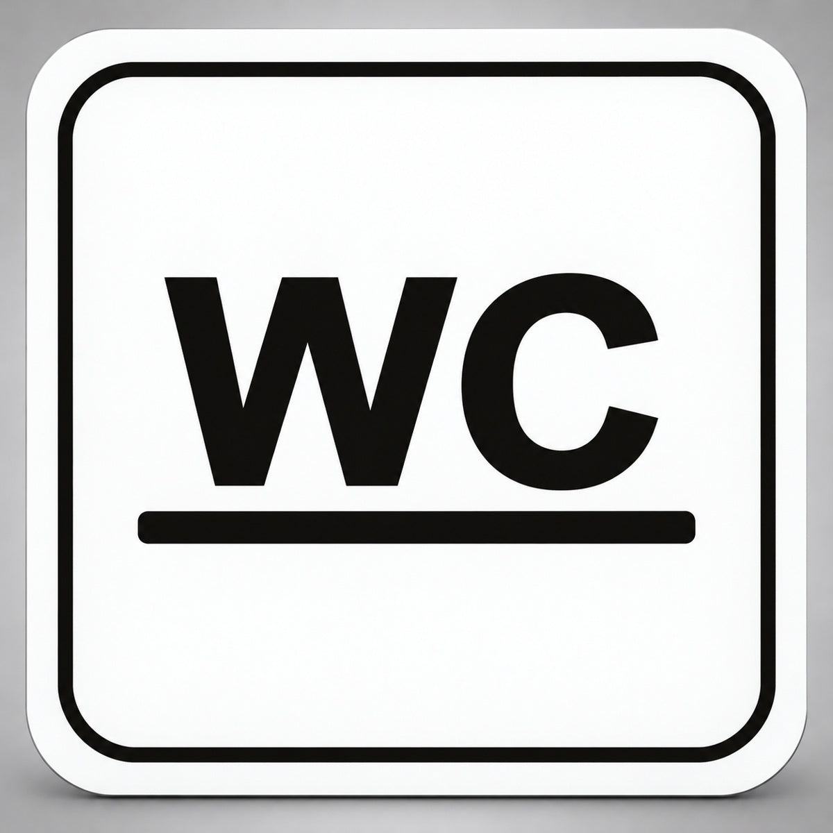 Πινακίδα Σήμανσης “ΤΟΥΑΛΕΤΑ – WC” Plexiglass 110mm x 110mm – Λευκό